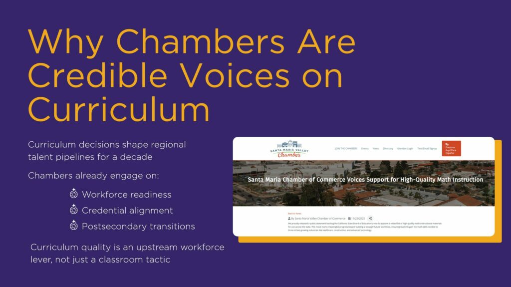 In late January, our friends at the US Chamber of Commerce Foundation convened over 30 regional and state business leaders to discuss the adoption and implementation of high-quality instructional materials.